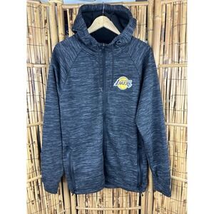 NBA Los Angeles Lakers Official Full Zip Hoodie Jacket Black Gray W/Pockets - XL